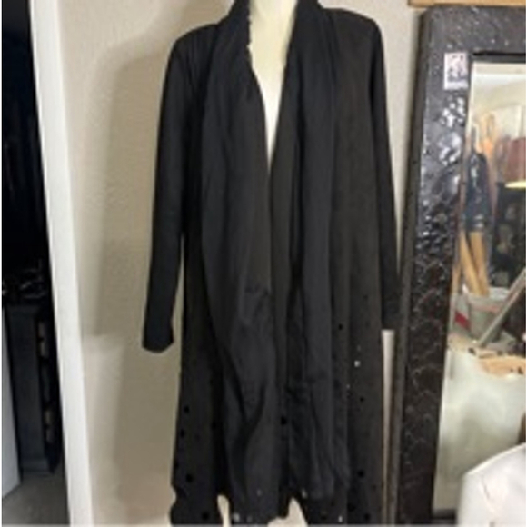 Adore Jackets & Blazers - NWT women’s vegan suede leather trench coat by Adore featuring cutouts in black
